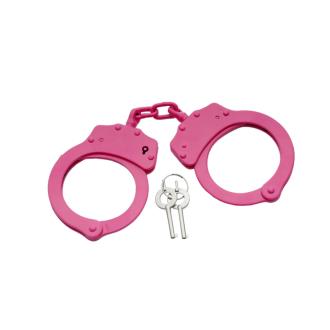 Double Lock Stainless Steel Handcuffs Hot Pink Police Quality