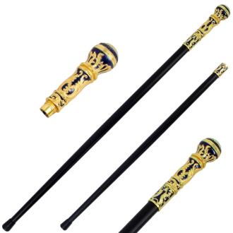 36 Golden Blue Knob Deluxe Steel Cane Sword