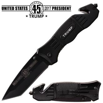 Trump 45th President Action Liner Lock Tanto Blade Knife