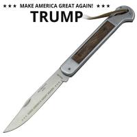 C005ML-TRUMP - Make America Great Again! TRUMP Steel Manual Folding Knife W/ Engravable Wood Handle