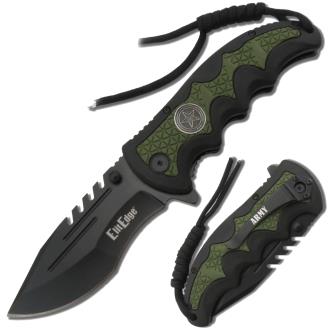 Army Spring Assisted Knife with Twice Injection Handle