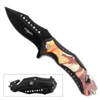 10820-F - 3D Printed SPEED TECH Spring Assisted Red Fire Breathing Dragon Pocket Knife