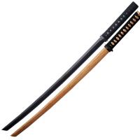 1802-BR SET - 1 Black Bokken &amp; 1Natural Bokken Practice Sword Set