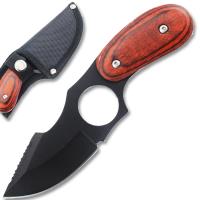 226098BK - Black Blade Skinner  Hunting Knife Frost Wood Handle