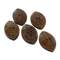 IN19127-5SET - Hand Carved Tribal Maid Horn Buttons