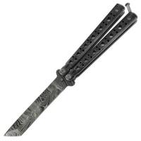 50SW - Damascus Steel Spontaneous Combustion Butterfly Knife