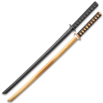 1 Black Bokken & 1 Natural Bokken Practice Sword Set