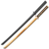 1802-BR SET - 1 Black Bokken &amp; 1 Natural Bokken Practice Sword Set