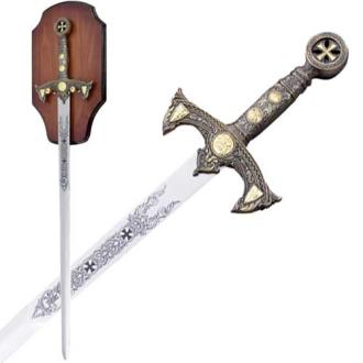 Knight's Templar Sword 47in with Plaque