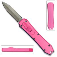 9931-PK - Legends Micro OTF Stiletto Blade Knife Pink Out The Front