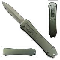 9931-GY - Legends Micro OTF Stiletto Blade Knife Grey Out The Front