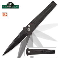 04-BC33018 - Bear Bold Action Black Automatic Stiletto Knife