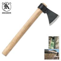 BKTH30 - High Carbon Steel Tomahawk with Wooden Handle - BKTH30