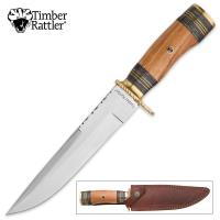 17-TR145 - Timber Rattler Ranchero Fixed Blade Knife with Genuine Leather Sheath