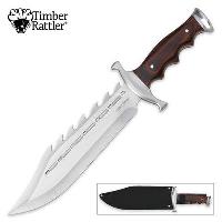 TR83 - Timber Rattler Sinful Spiked Bowie Knife - TR83