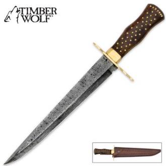 Timber Wolf Medieval Damascus Hunting Dagger - TW373