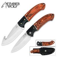 TW394 - Timber Wolf River Run 2-Pc. Hunting Knife Set - TW394