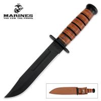 17-UC3092 - USMC Combat Fighter Fixed Blade Knife with Genuine Leather Sheath