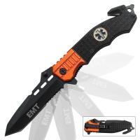 19-BK3084 - Assisted Opening First Responder Folding Tanto Rescue Knife