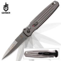 19-GB01395 - Gerber Mini Covert Automatic Opening Pocket Knife - Tactical Gray