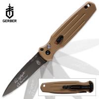 19-GB01396 - Gerber Mini Covert Automatic Opening Pocket Knife - Coyote Brown