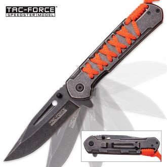 Tac Force Cordmaster Speedster Assisted Opening Pocket Knife with Orange Paracord