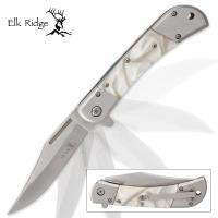 19-MC09339 - Elk Ridge Ballistic Pearloid Assisted Opening Pocket Knife