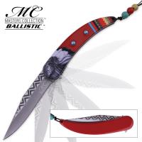 19-MC40665 - Masters Collection Native American Pocket Knife _ Red