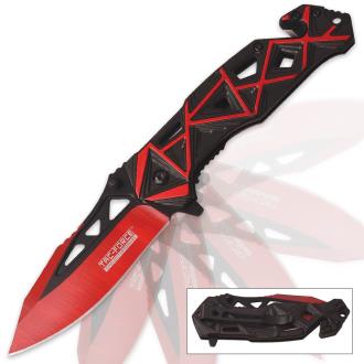 Tac-Force Prism Speedster Assisted Open Pocket Knife Black and Red
