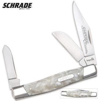 Schrade Imperial White Pearl Large Stockman Pocket Knife