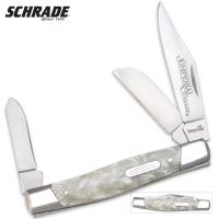 19-SCIMP14L - Schrade Imperial White Pearl Large Stockman Pocket Knife