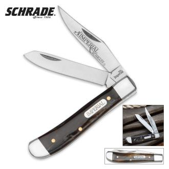 Schrade Imperial Red Swirl Trapper Pocket Knife