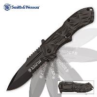 SWBLOP3S - Smith &amp; Wesson Black Ops Assisted Opening Pocket Knife Serrated - SWBLOP3S
