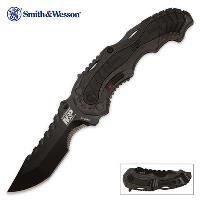 SWMP6S - Smith &amp; Wesson M&amp;P Assisted Opening Pocket Knife Serrated - SWMP6S