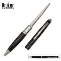 35-UC0110S - Black Serrated Ink Pen Knife