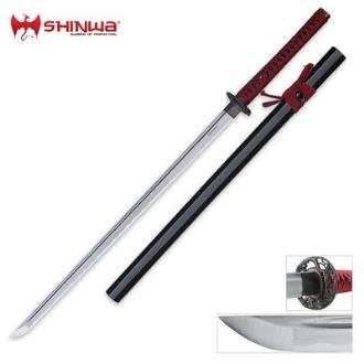 Shinwa Damascus Steel Red Knight Katana Sword Hand Forged - KZ747MDZ