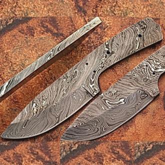 Custom Made Damascus Steel Skinner Knife Blank Blade 8in 1095 Steel