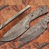 BDM-02 - Custom Made Damascus Steel Skinner Knife (Blank Blade) 8in 1095 Steel