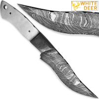 BDM-2213 - 1095HC Damascus Steel Clip-Pont Bowie Knife Blank DIY Make-Your-Own Handle