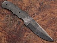 BDM-2296 - White Deer Blank Blade Knife Damascus Eye Bird Pattern Steel Full Tang Skinner