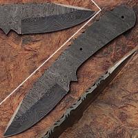 BDM-2302 - Blank Blade Damascus Eye Bird Pattren Full Tang Skiner Knife