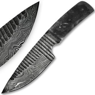 Blank Blade Grooved Damascus Steel Knife Full Tang Make Your Own Handle