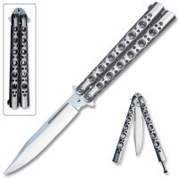 BF-105SL - Balisong Butterfly Knife Silver