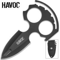 BK4559 - Havoc Black Push Dagger With Sheath