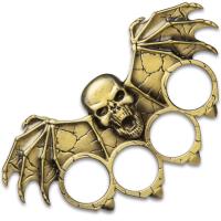 BK4999BAT BK4735 - Skull With Bat Wings Paperweight - Crafted Of Stainless Steel