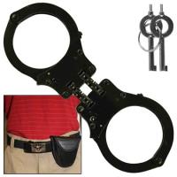 AZ115BK - Busted High Security Authentic Double Hinged Handcuff Black AZ115BK - Swords Knives and Daggers Miscellaneous