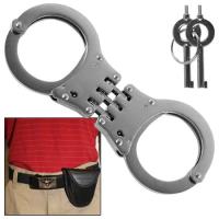 AZ115SL - Busted High Security Authentic Triple Hinged Nickel Handcuff AZ115SL - Swords Knives and Daggers Miscellaneous
