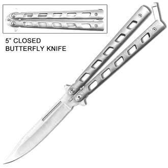 Elipsi Black Butterfly Knife Balisong Silver
