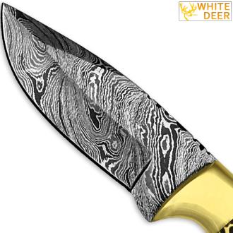 White Deer Handmade Loneman Damascus Steel Hunting Knife Limited Edition
