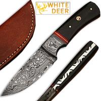 DM-2209 - Damascus Steel Custom Handmade Hunting Knife Buffalo Handle
